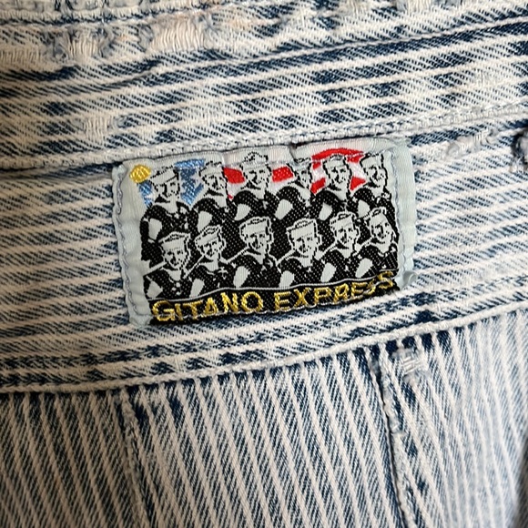 Blue and White Striped Gitano Express Jeans - Picture 3 of 4